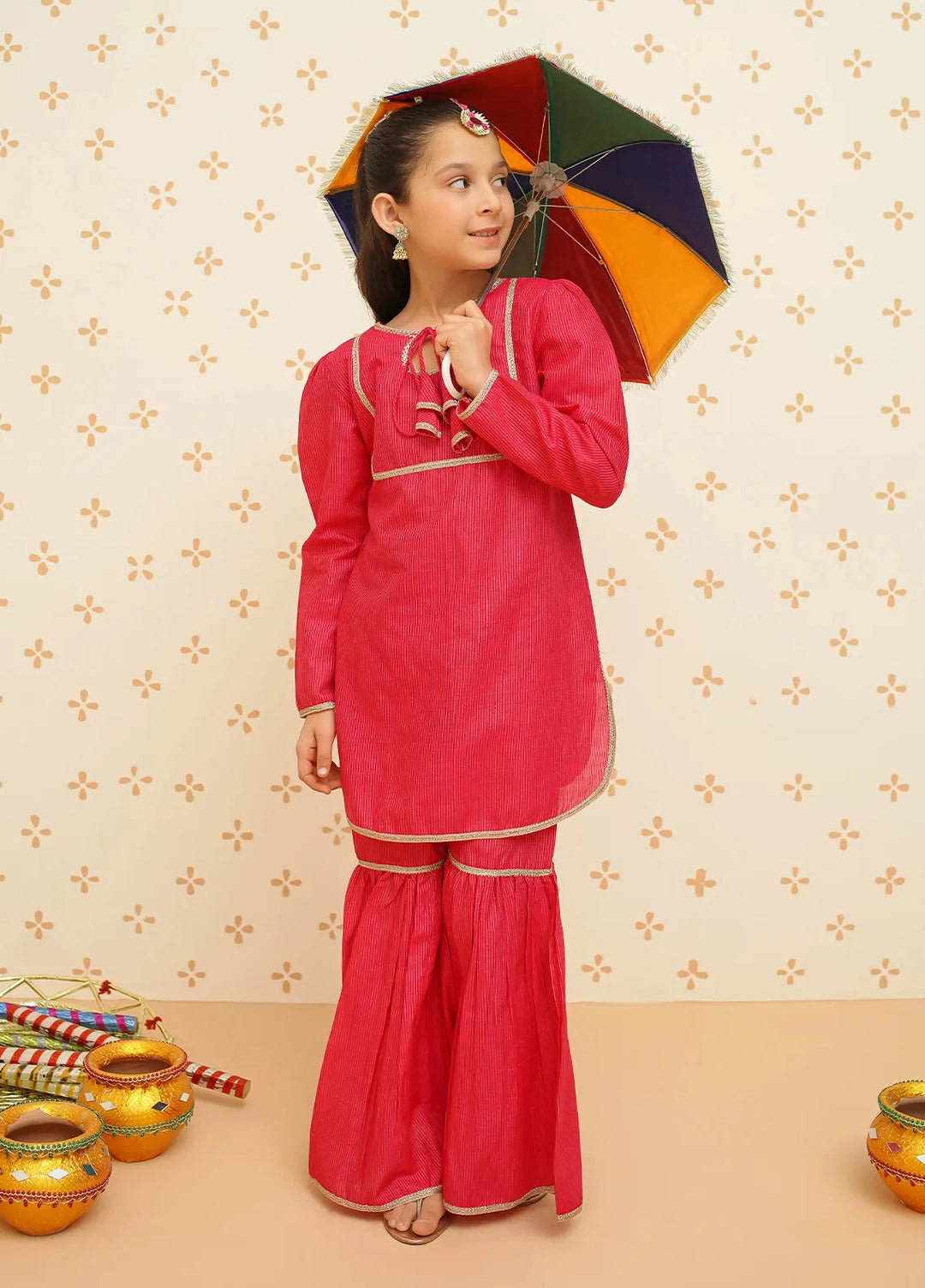 Meethi Eid by Modest Pret Gharara Cotton 3 Piece Suit 9120