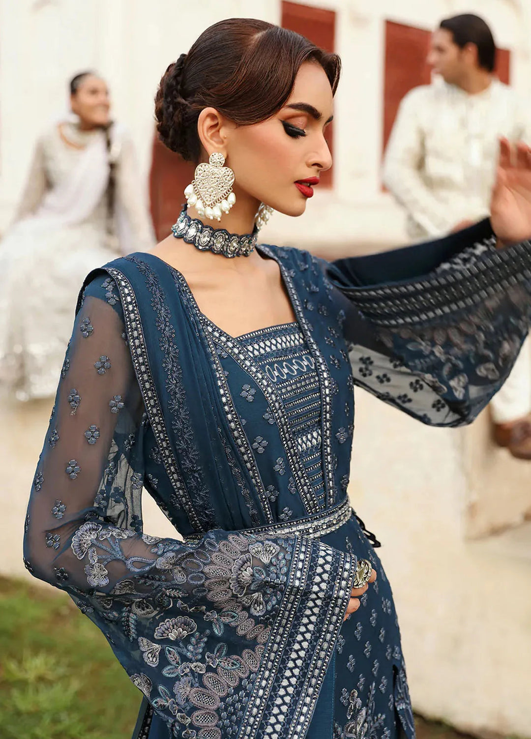 Mehak by Flossie Embroidered Chiffon Suits Unstitched 3 Piece FL24ME FE-802 - Formals Collection