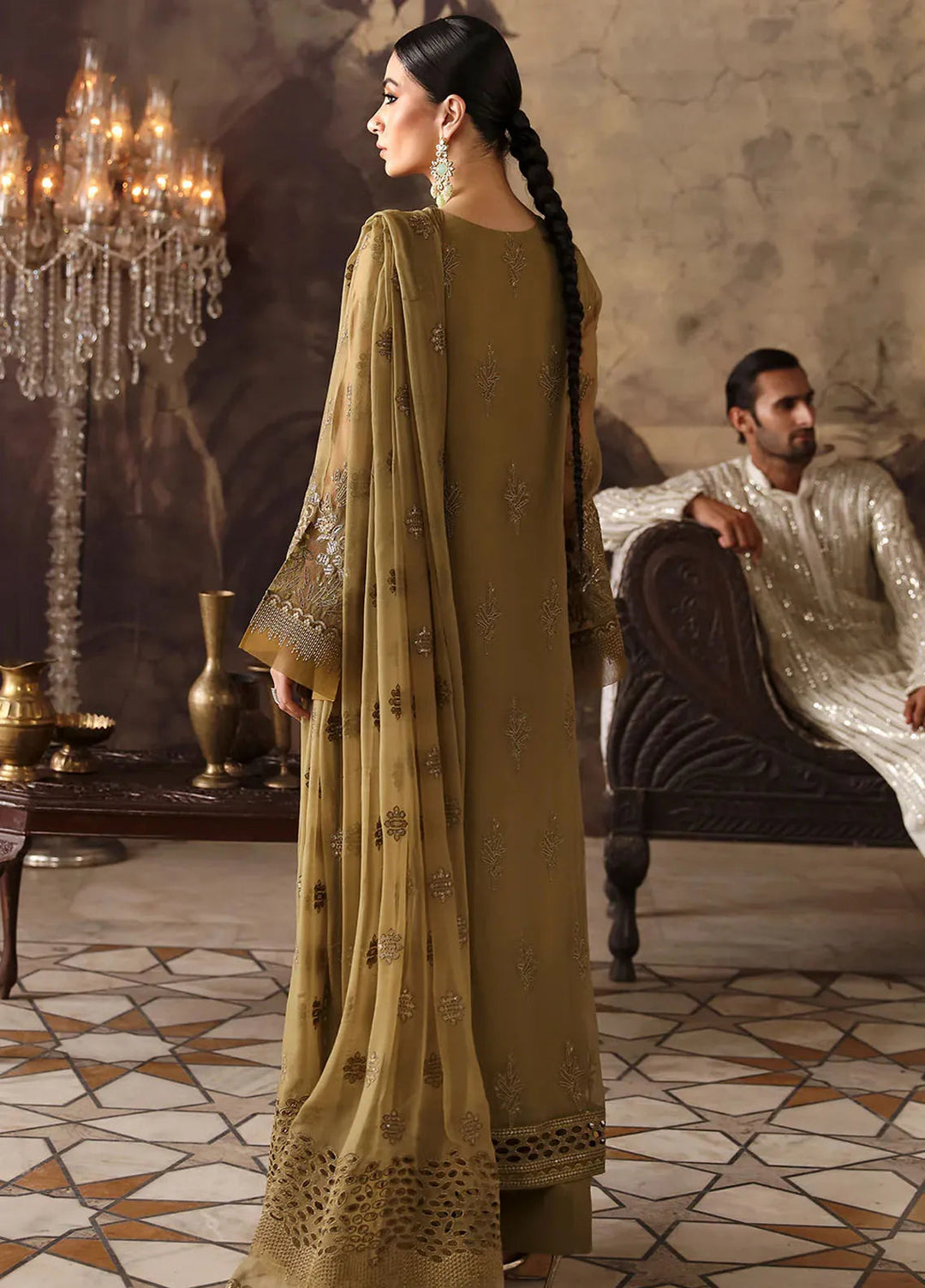 Mehak by Flossie Embroidered Chiffon Suits Unstitched 3 Piece FL24ME FE-804 - Formals Collection