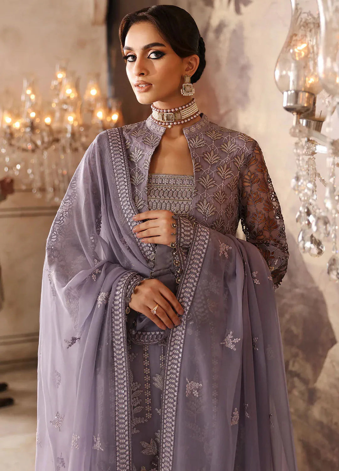 Mehak by Flossie Embroidered Chiffon Suits Unstitched 3 Piece FL24ME FE-805 - Formals Collection