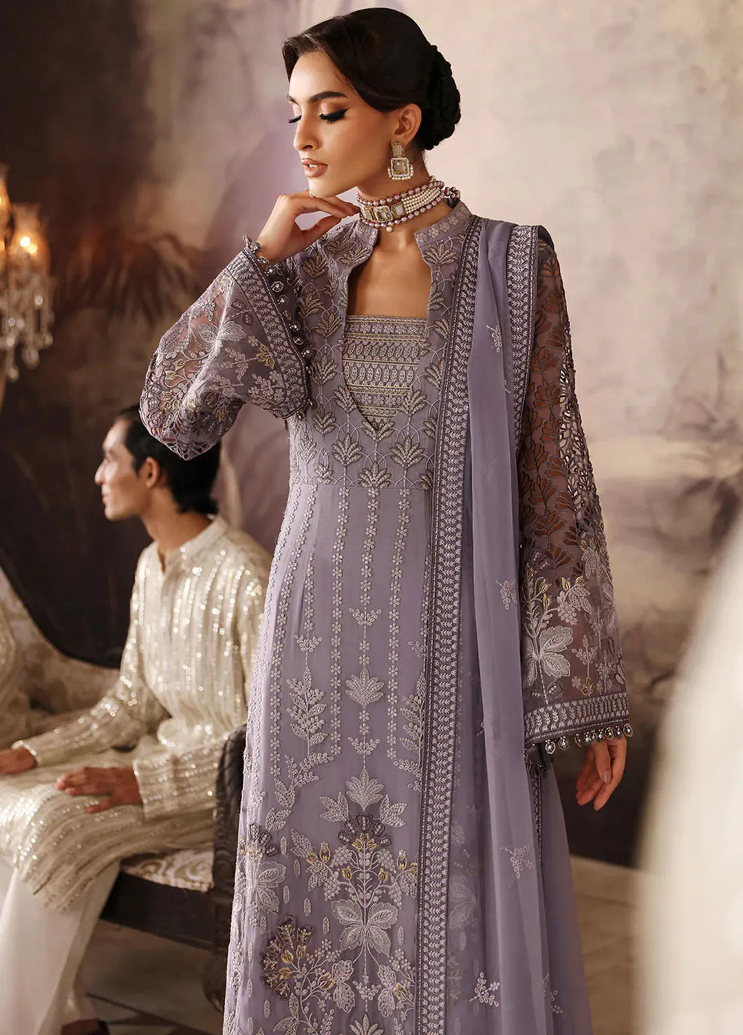 Mehak by Flossie Embroidered Chiffon Suits Unstitched 3 Piece FL24ME FE-805 - Formals Collection