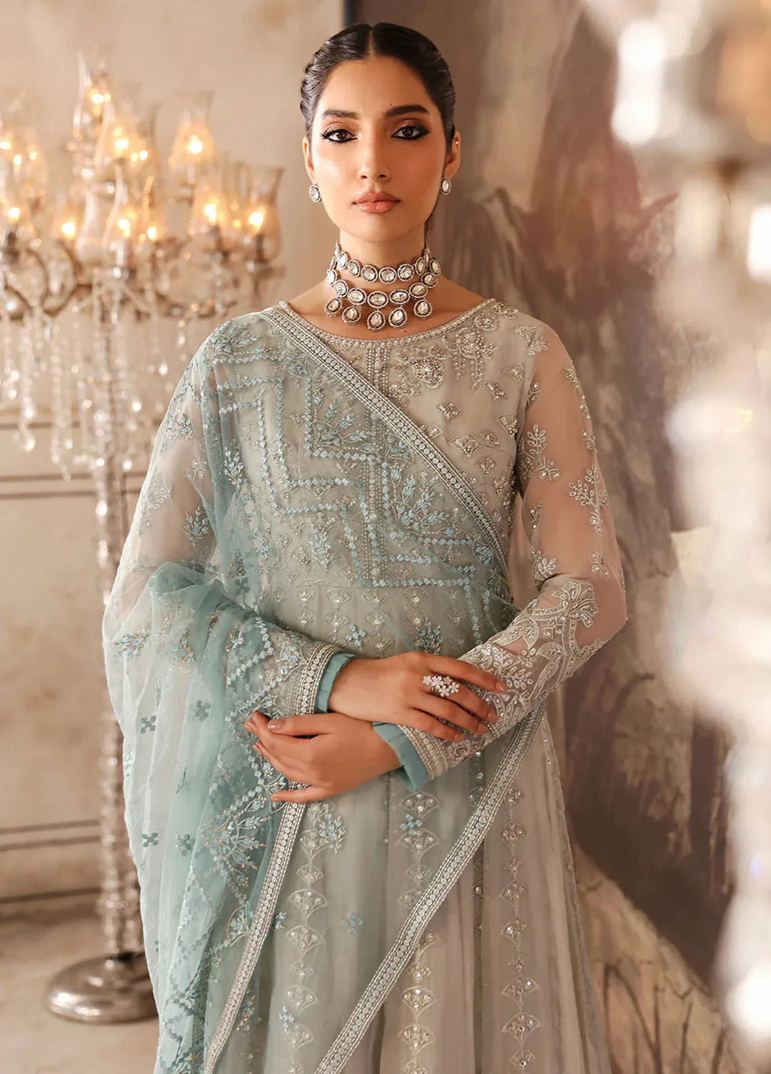 Mehak by Flossie Embroidered Organza Suits Unstitched 3 Piece FL24ME FE-803 - Formals Collection