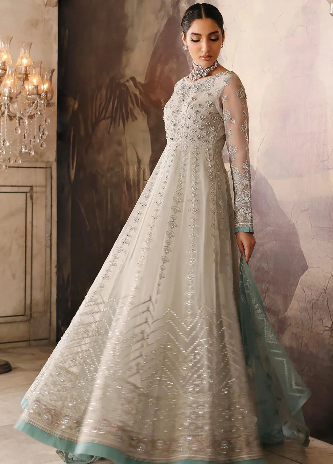 Mehak by Flossie Embroidered Organza Suits Unstitched 3 Piece FL24ME FE-803 - Formals Collection