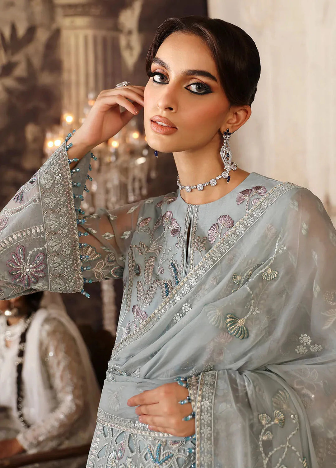 Mehak by Flossie Embroidered Organza Suits Unstitched 3 Piece FL24ME FE-807 - Formals Collection