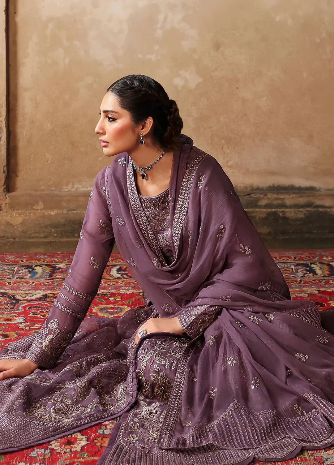 Mehak by Flossie Embroidered Silk Suits Unstitched 3 Piece FL24ME FE-808 - Formals Collection