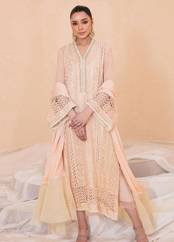 Mehak Yaqoob Pret Embroidered Raw Silk 3 Piece Suit Blush