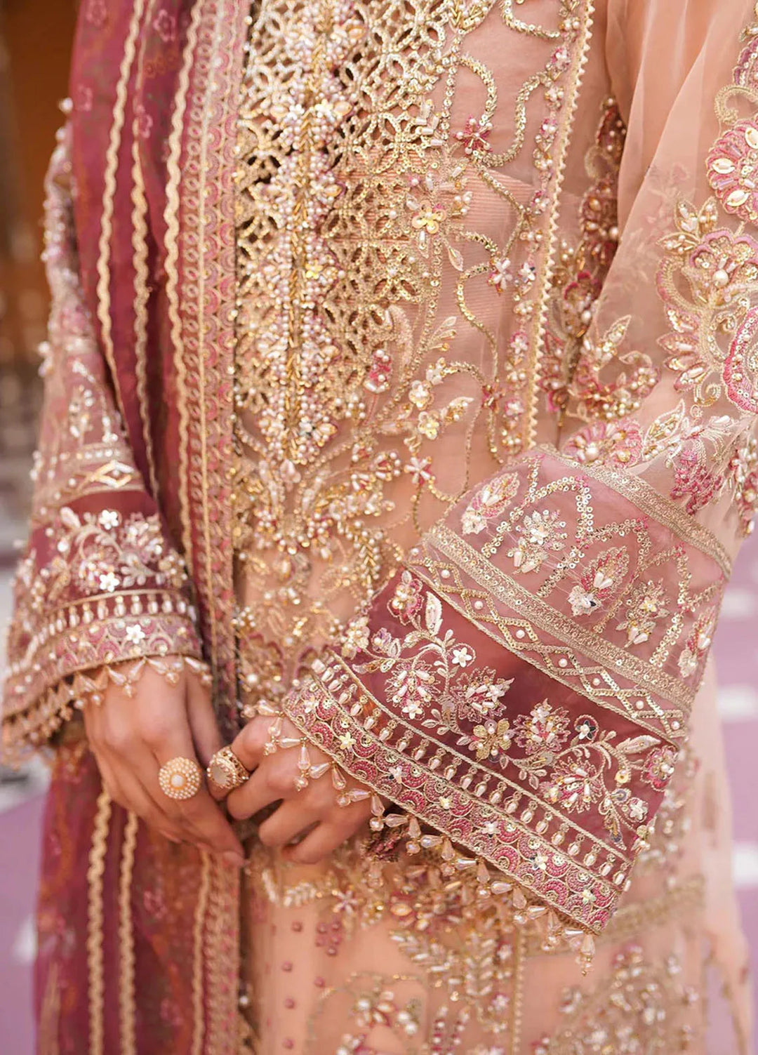 Mehak Yaqoob Pret Embroidered Organza 3 Piece Suit Cherry Blossom