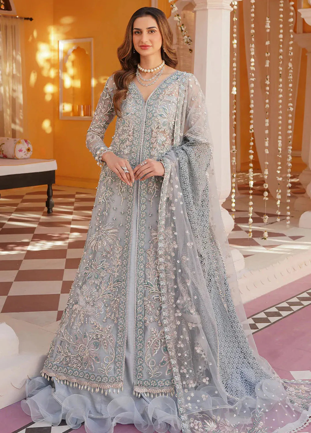 Mehak Yaqoob Pret Embroidered Organza 3 Piece Suit Frost
