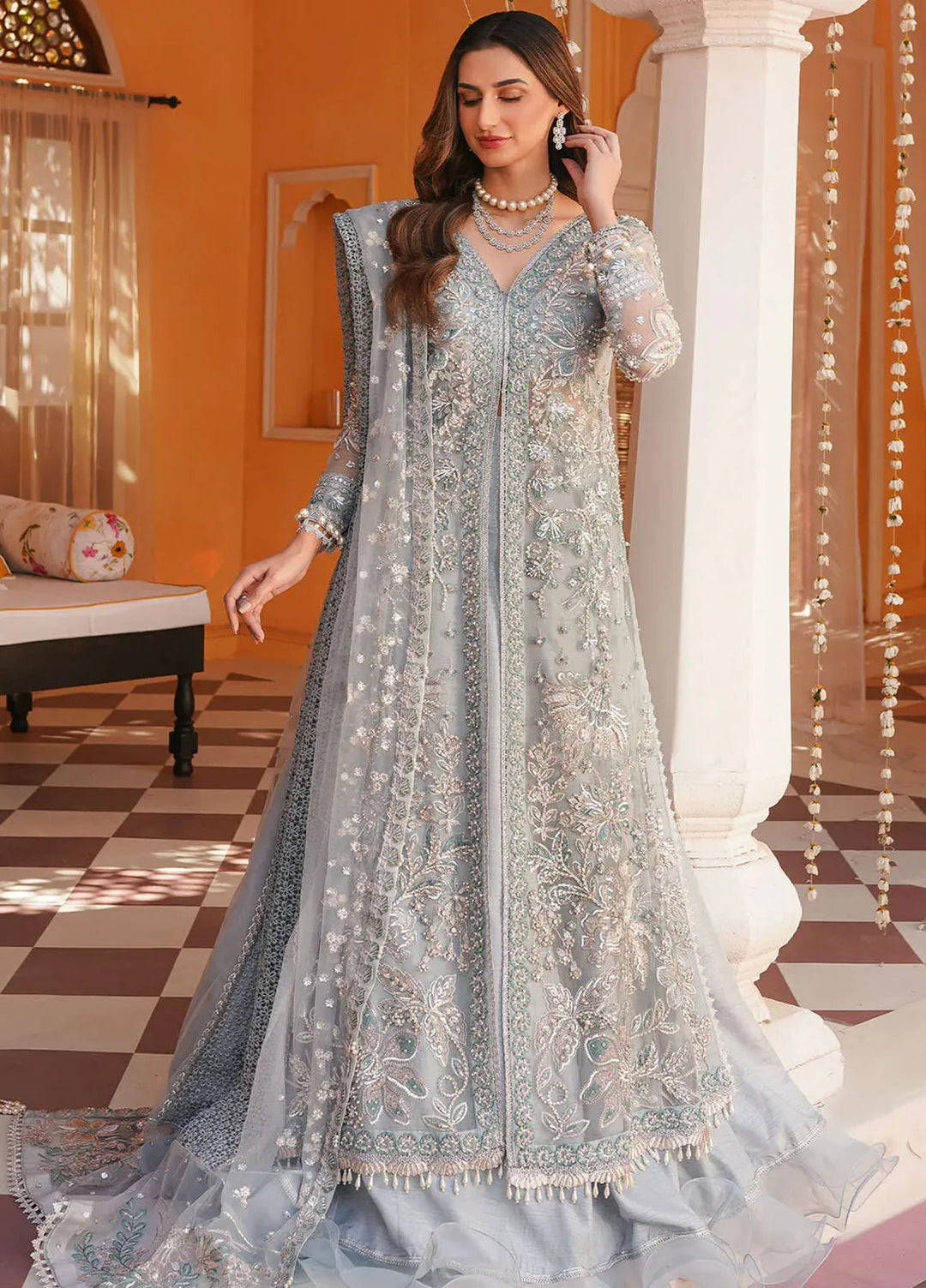 Mehak Yaqoob Pret Embroidered Organza 3 Piece Suit Frost