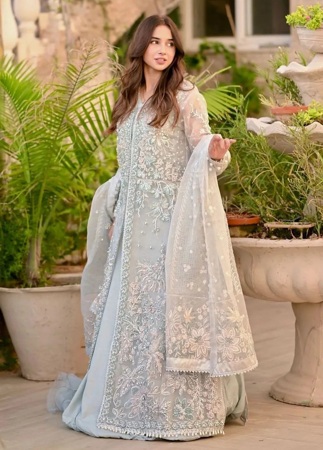 Mehak Yaqoob Pret Embroidered Organza 3 Piece Suit Frost