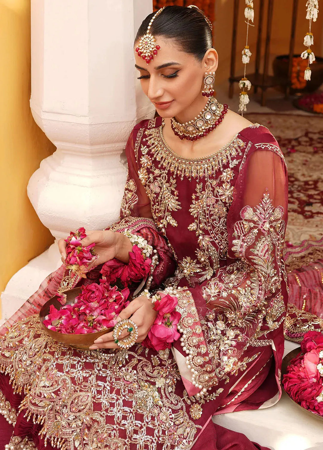 Mehak Yaqoob Pret Embroidered Organza 3 Piece Suit Jazzberry