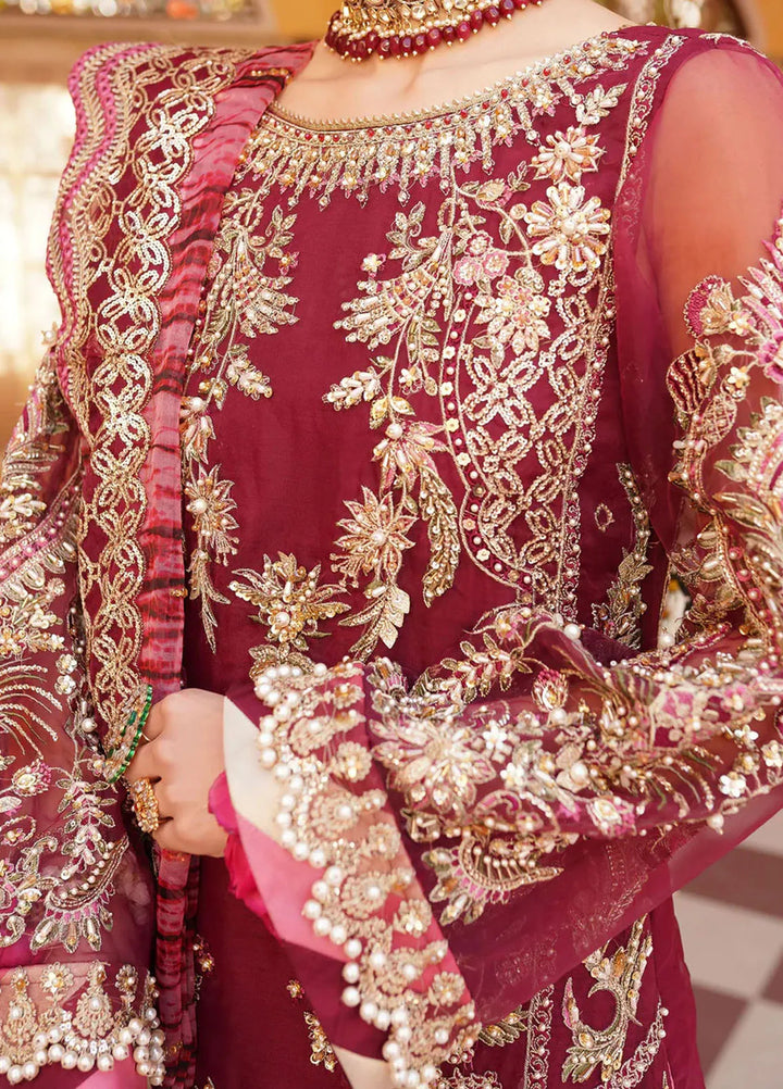 Mehak Yaqoob Pret Embroidered Organza 3 Piece Suit Jazzberry