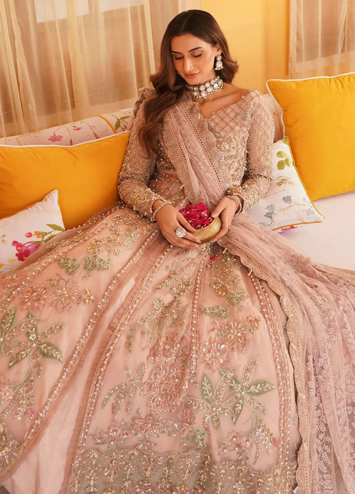 Mehak Yaqoob Pret Embroidered Organza 3 Piece Suit Salmon Pink