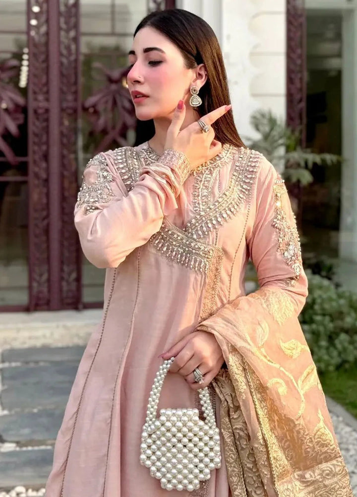 Mehak Yaqoob Pret Embroidered Raw Silk 3 Piece Suit Sivana