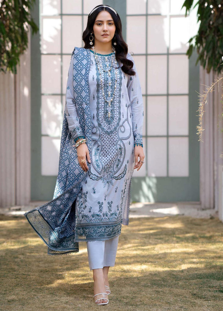 Mehar By Humdum Embroidered Lawn Suits Unstitched 3 Piece HD23ML 01 - Luxury Collection