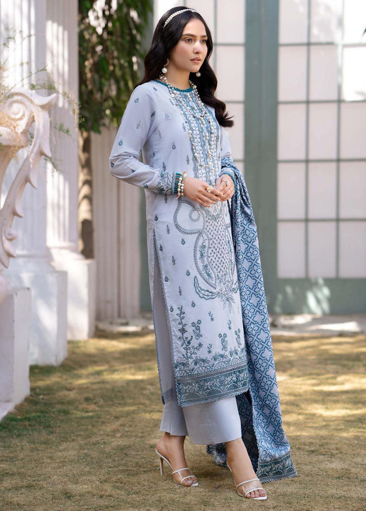 Mehar By Humdum Embroidered Lawn Suits Unstitched 3 Piece HD23ML 01 - Luxury Collection
