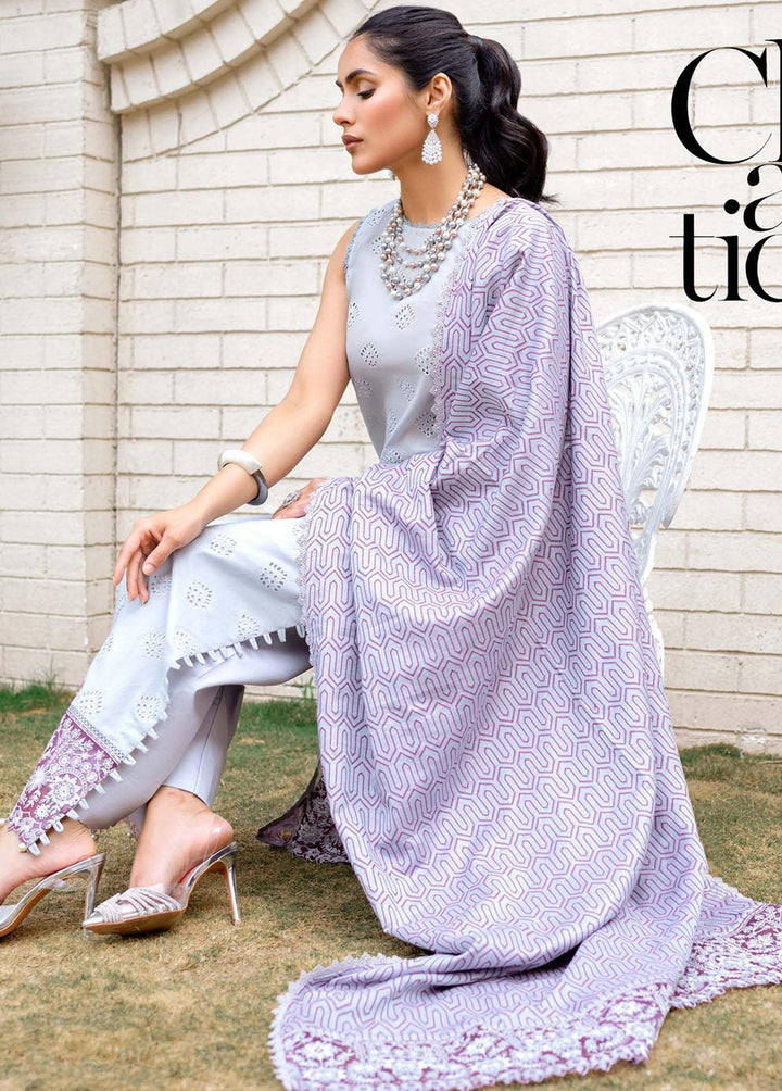 Mehar By Humdum Embroidered Lawn Suits Unstitched 3 Piece HD23ML 10 - Luxury Collection