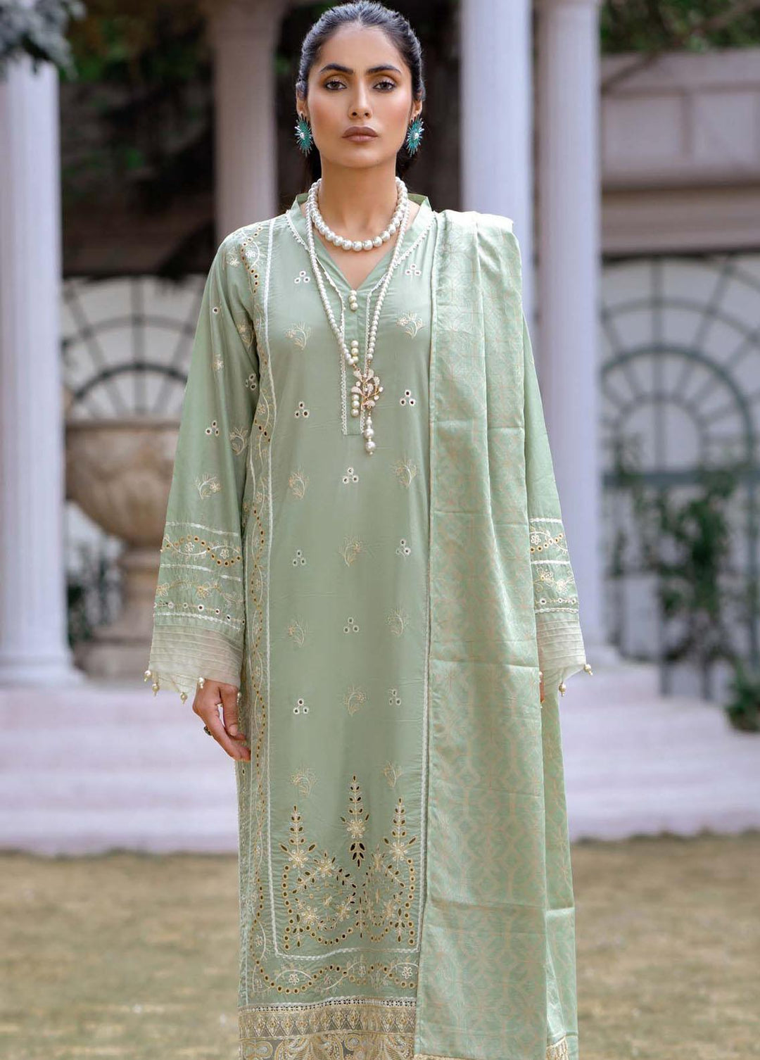 Mehar By Humdum Embroidered Lawn Suits Unstitched 3 Piece HD23ML 11 - Luxury Collection