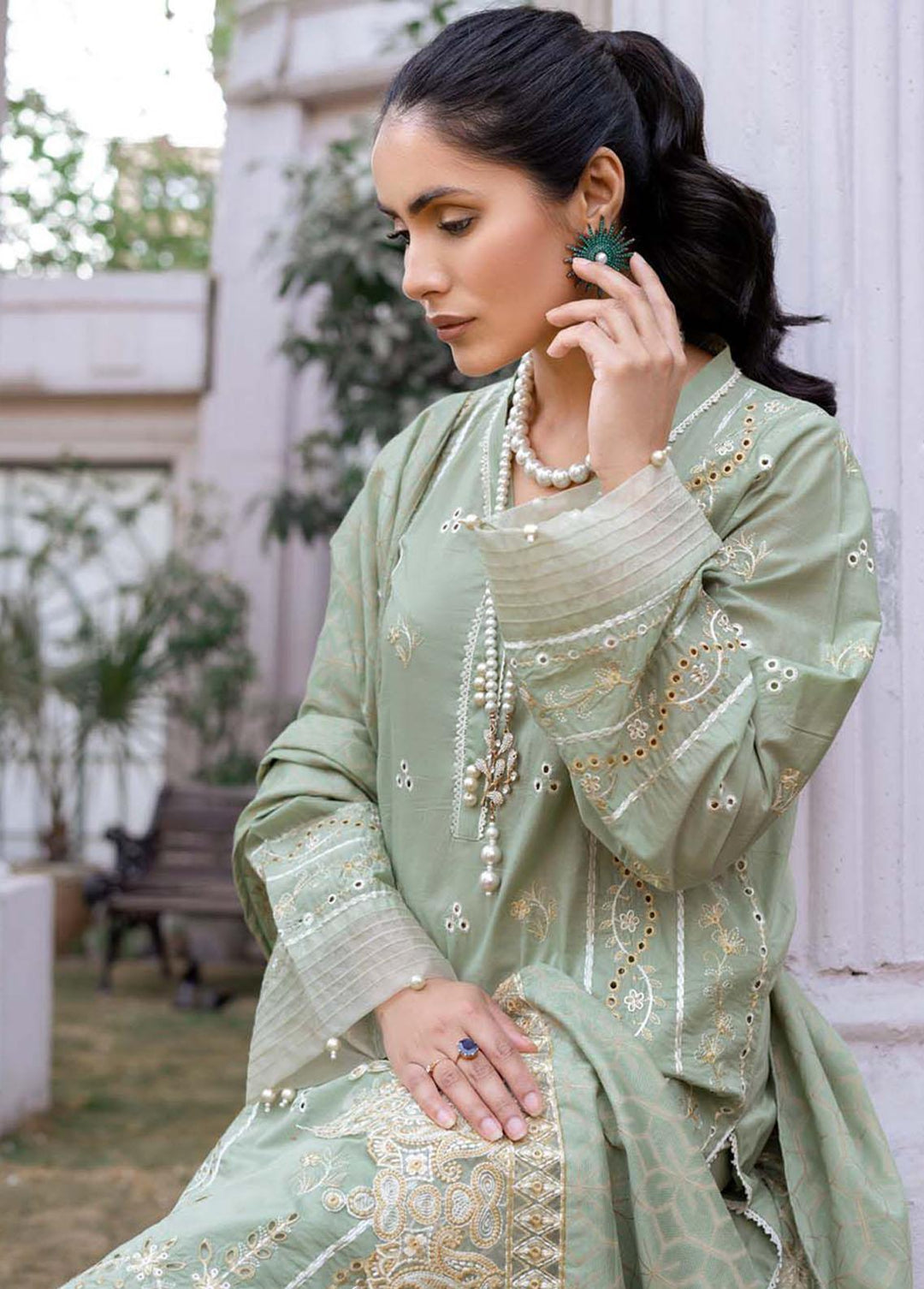 Mehar By Humdum Embroidered Lawn Suits Unstitched 3 Piece HD23ML 11 - Luxury Collection