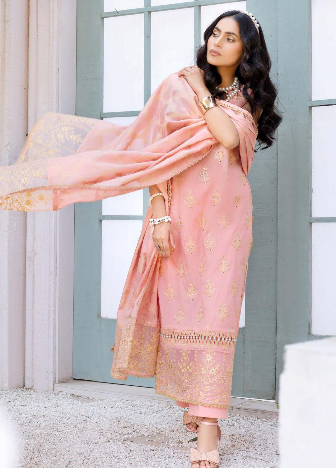 Mehar By Humdum Embroidered Lawn Suits Unstitched 3 Piece HD23ML 04 - Luxury Collection