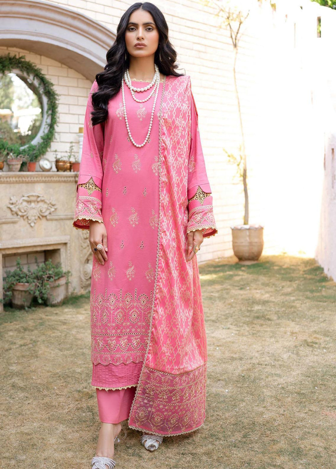 Mehar By Humdum Embroidered Lawn Suits Unstitched 3 Piece HD23ML 06 - Luxury Collection