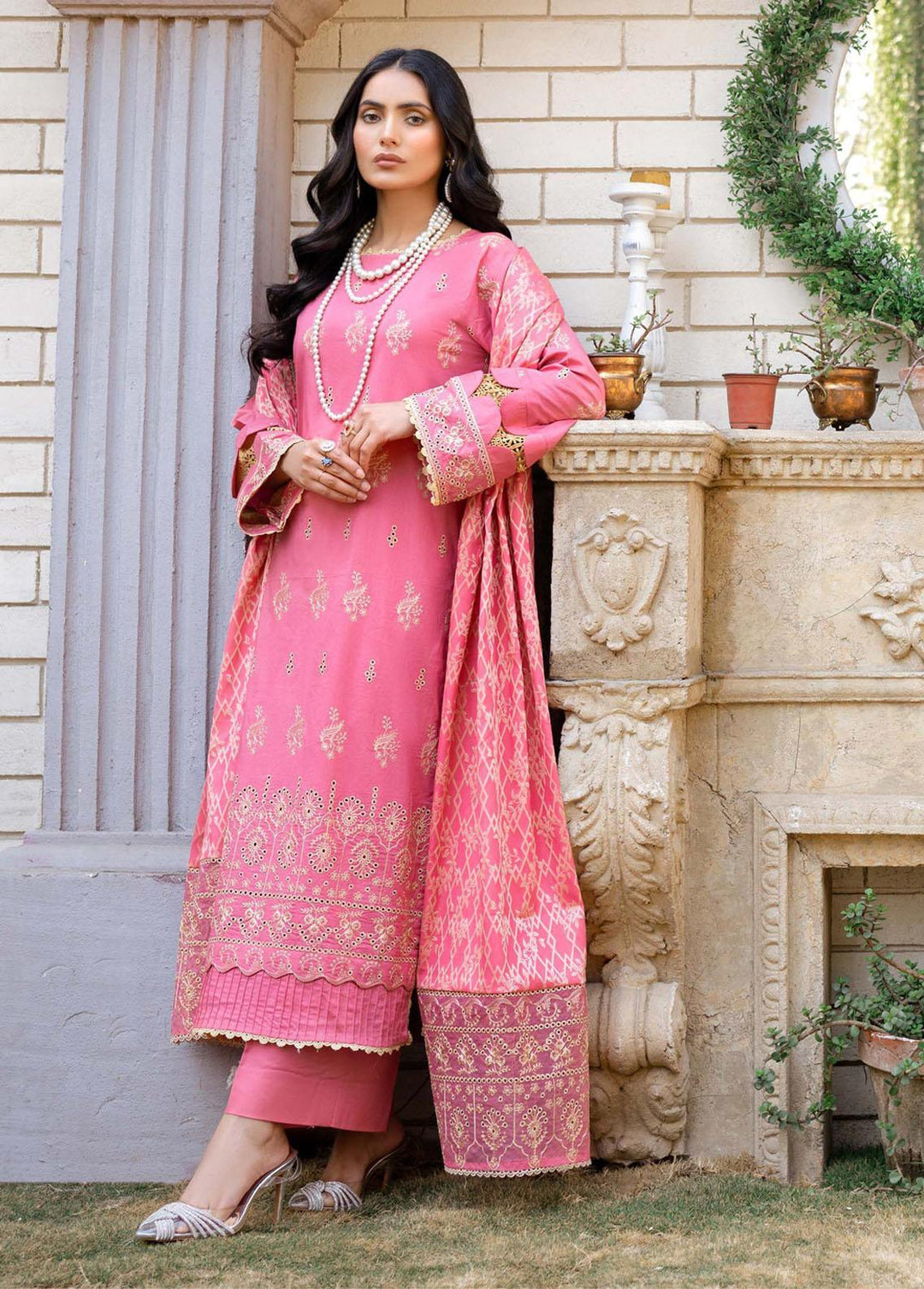 Mehar By Humdum Embroidered Lawn Suits Unstitched 3 Piece HD23ML 06 - Luxury Collection