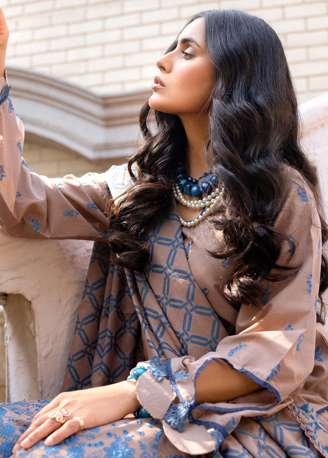 Mehar By Humdum Embroidered Lawn Suits Unstitched 3 Piece HD23ML 07 - Luxury Collection