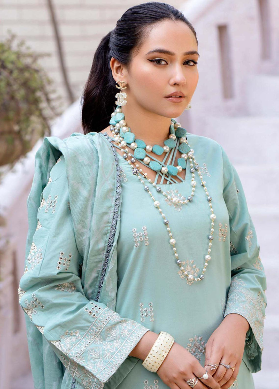 Mehar By Humdum Embroidered Lawn Suits Unstitched 3 Piece HD23ML 08 - Luxury Collection