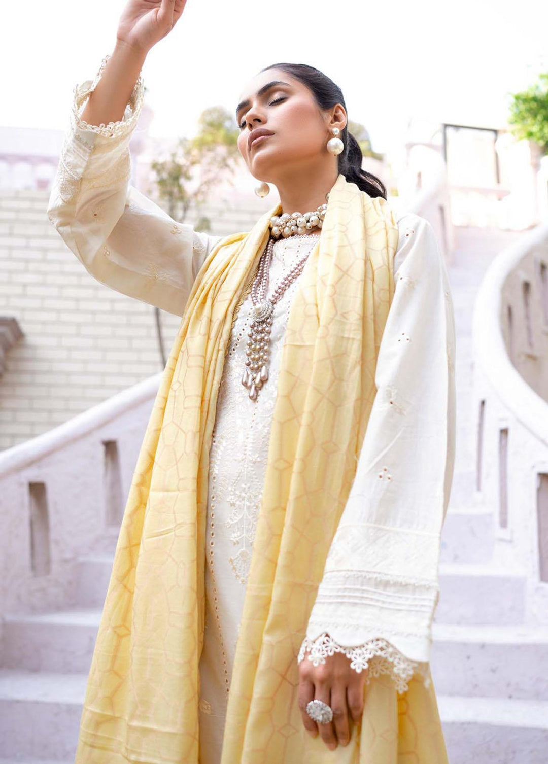 Mehar By Humdum Embroidered Lawn Suits Unstitched 3 Piece HD23ML 09 - Luxury Collection