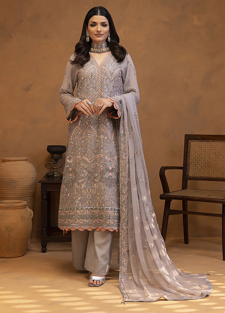 Mehar by Shamooz Embroidered Chiffon Suit Unstitched 3 Piece SHM24MC SU-115 Valia - Festive Collection