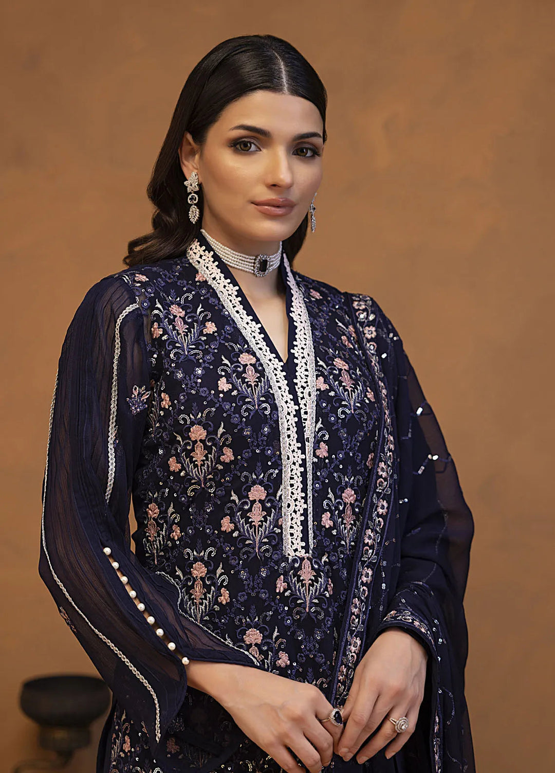 Mehar by Shamooz Embroidered Chiffon Suit Unstitched 3 Piece SHM24MC SU-116 Sumbul - Festive Collection