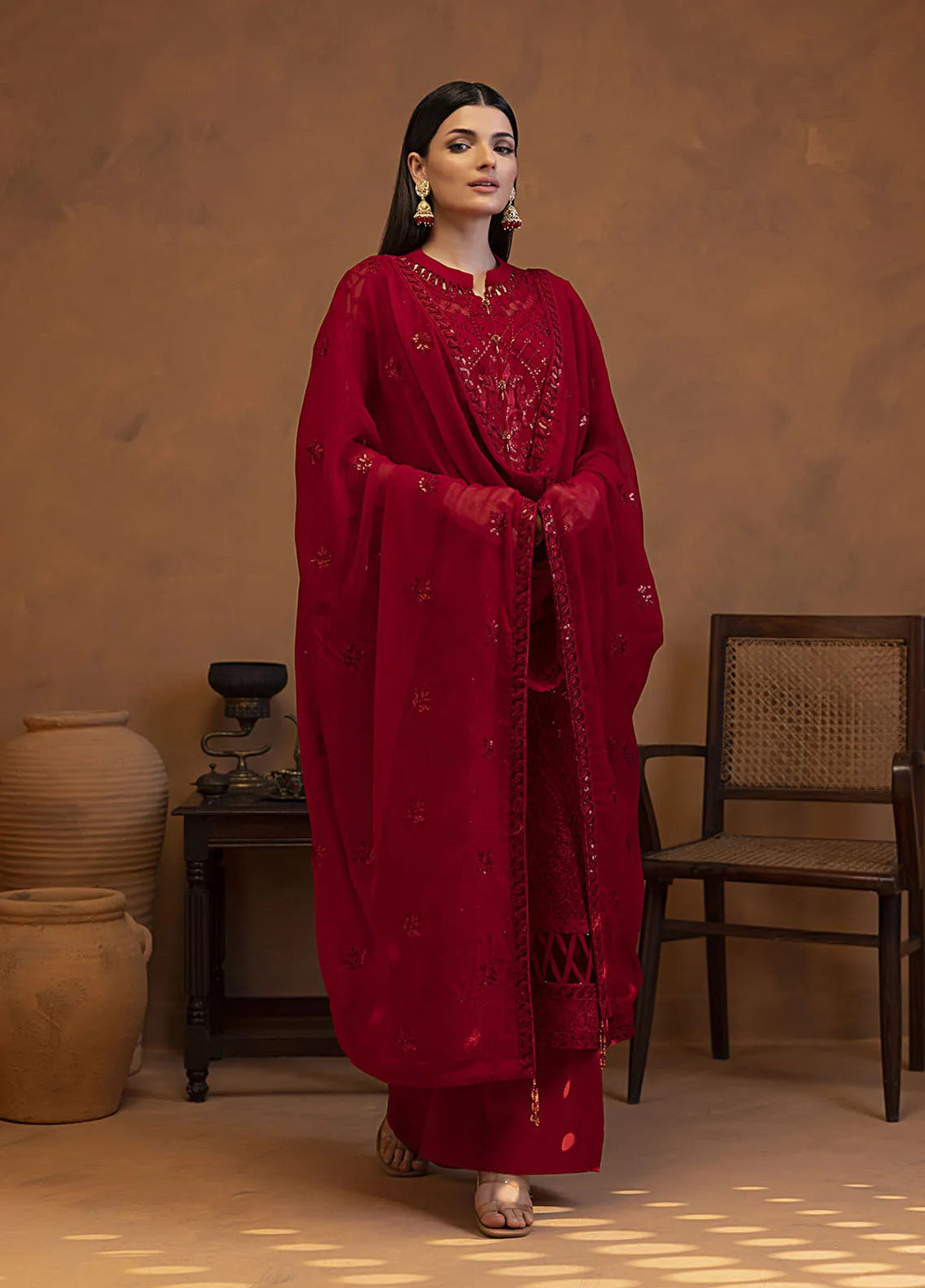 Mehar by Shamooz Embroidered Chiffon Suit Unstitched 3 Piece SHM24MC SU-118 Ghazal - Festive Collection