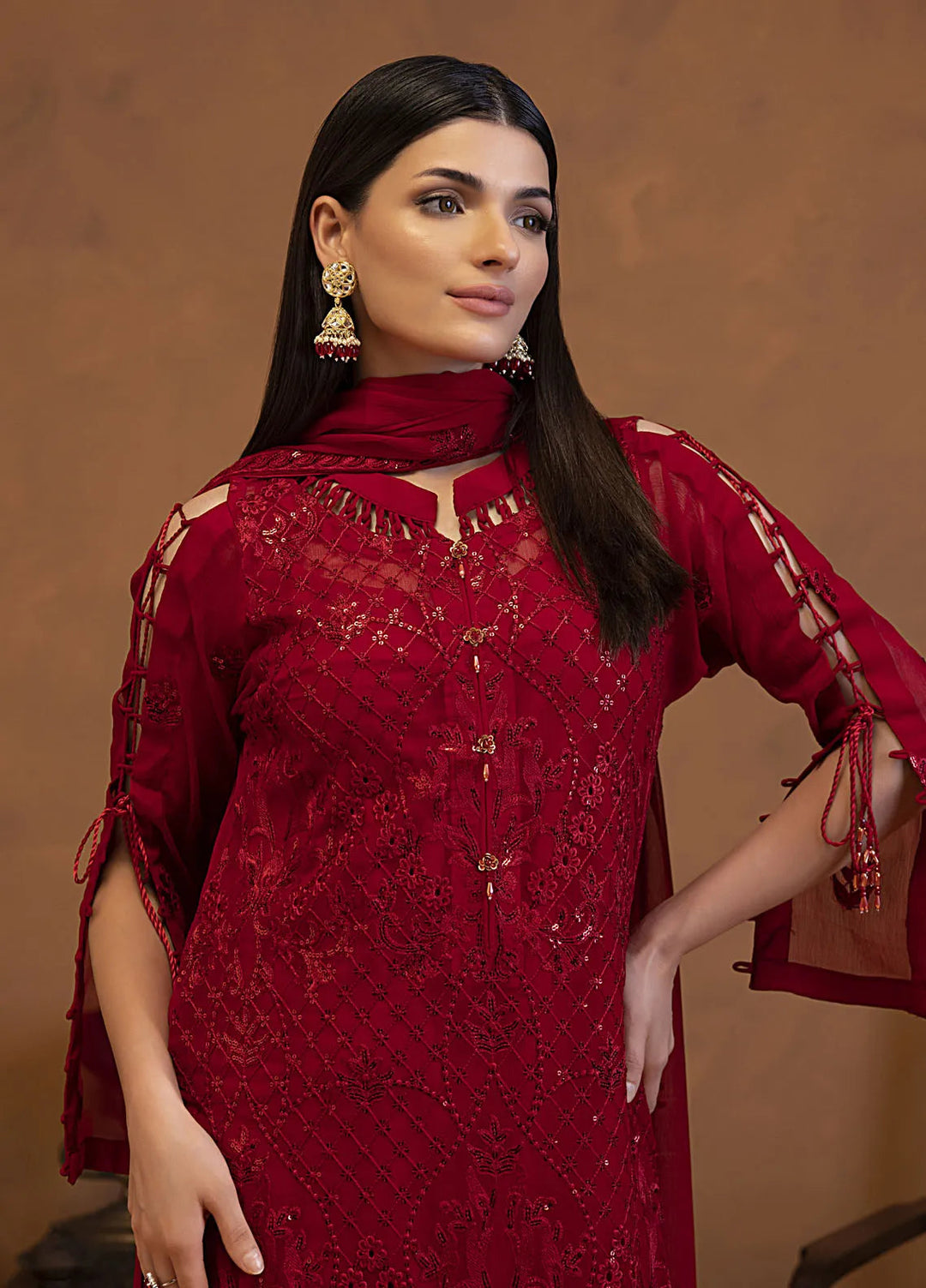 Mehar by Shamooz Embroidered Chiffon Suit Unstitched 3 Piece SHM24MC SU-118 Ghazal - Festive Collection