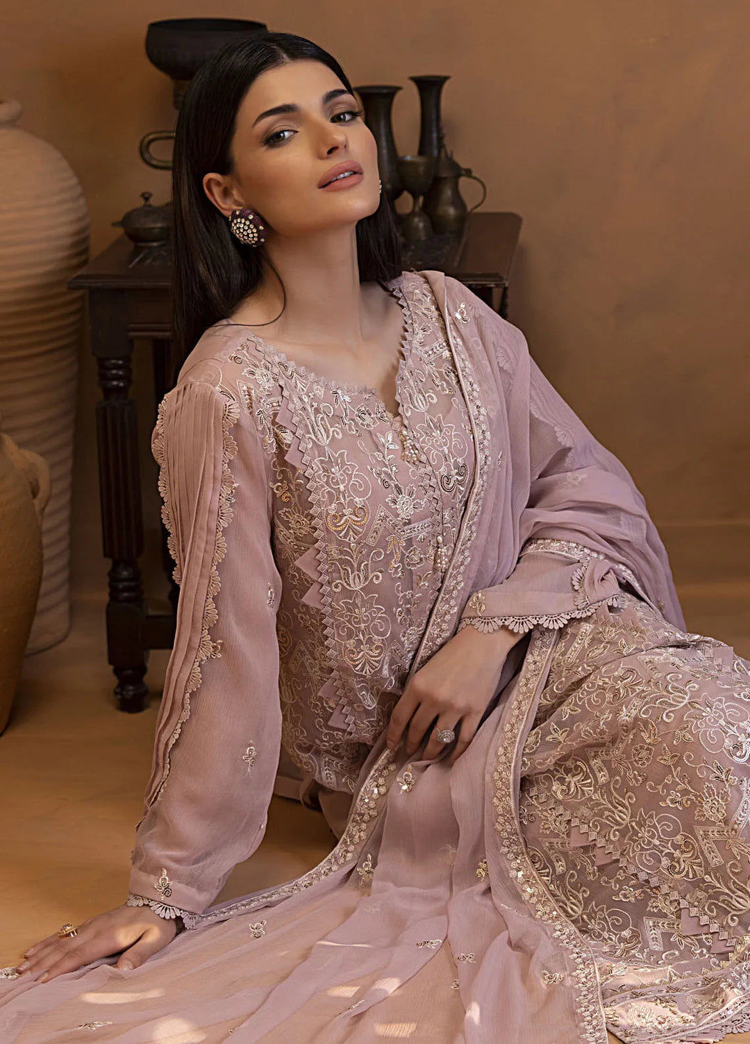 Mehar by Shamooz Embroidered Chiffon Suit Unstitched 3 Piece SHM24MC SU-119 Bahar - Festive Collection