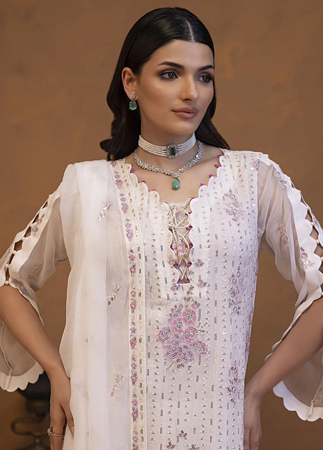 Mehar by Shamooz Embroidered Chiffon Suit Unstitched 3 Piece SHM24MC SU-120 Jahan - Festive Collection
