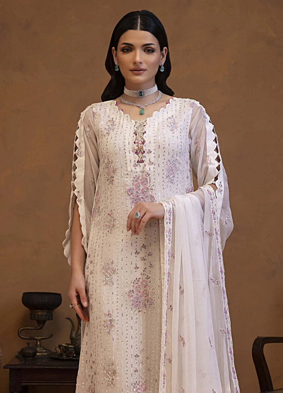 Mehar by Shamooz Embroidered Chiffon Suit Unstitched 3 Piece SHM24MC SU-120 Jahan - Festive Collection