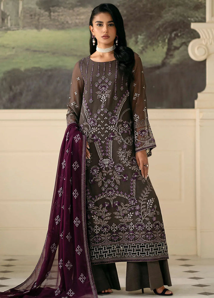 Meharbano By Kuch Khas Embroidered Chiffon Suit Unstitched 3 Piece FL24M K-1605 Flora - Formal Collection