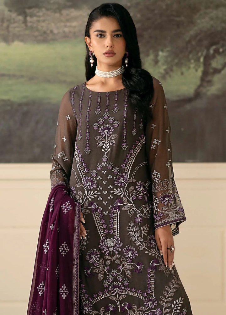 Meharbano By Kuch Khas Embroidered Chiffon Suit Unstitched 3 Piece FL24M K-1605 Flora - Formal Collection