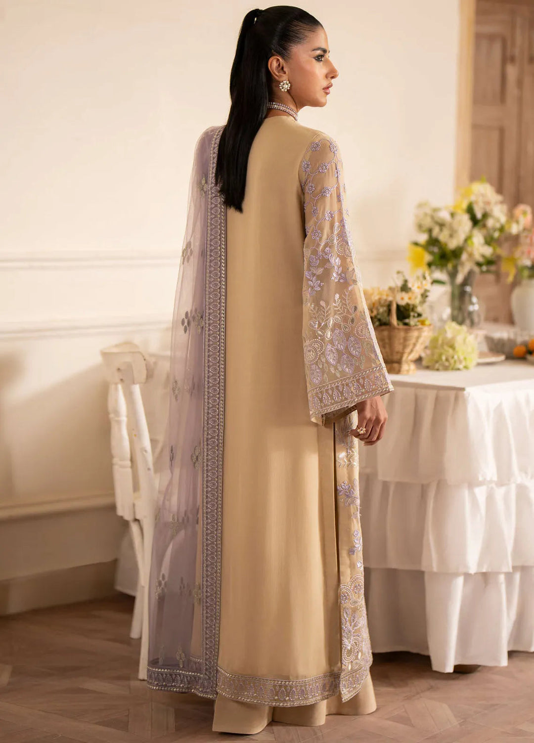 Meharbano By Kuch Khas Embroidered Chiffon Suit Unstitched 3 Piece FL24M K-1606 Ilana - Formal Collection