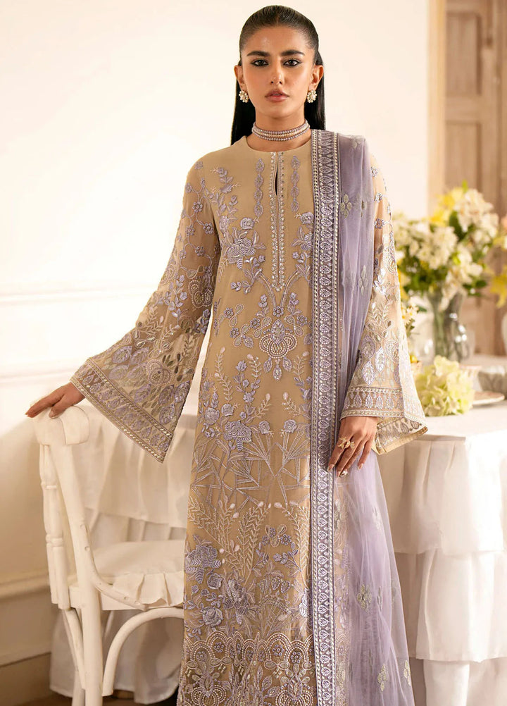 Meharbano By Kuch Khas Embroidered Chiffon Suit Unstitched 3 Piece FL24M K-1606 Ilana - Formal Collection