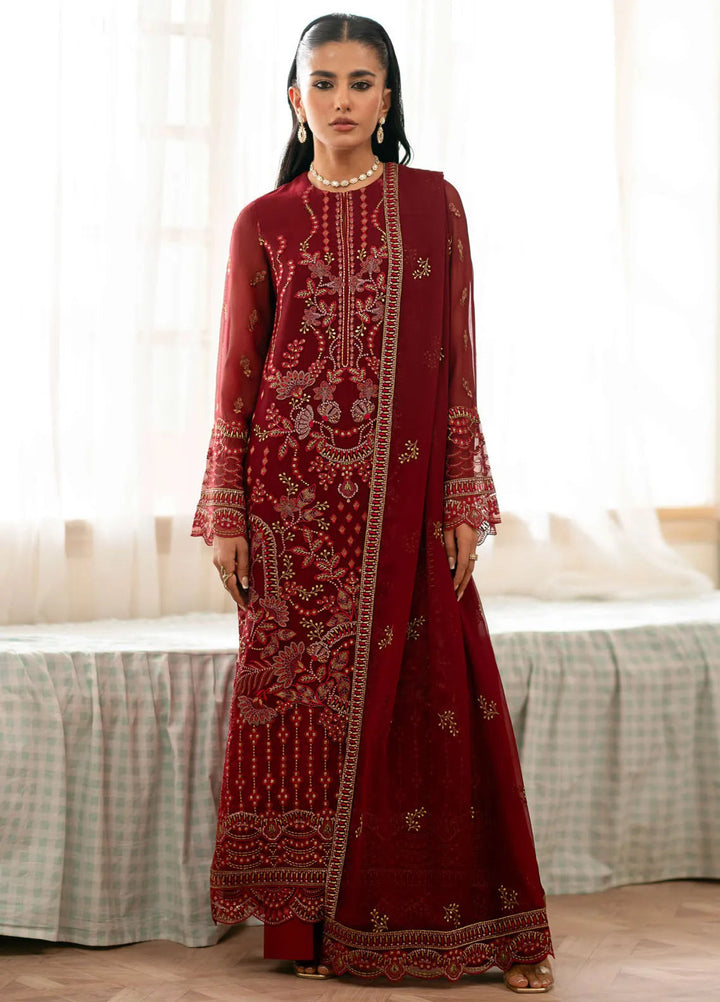 Meharbano By Kuch Khas Embroidered Chiffon Suit Unstitched 3 Piece FL24M K-1608 Vella - Formal Collection