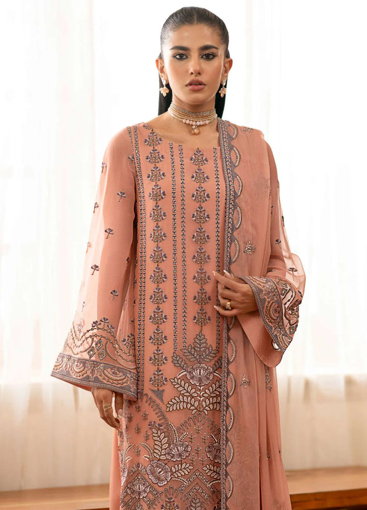 Meharbano By Kuch Khas Embroidered Chiffon Suit Unstitched 3 Piece FL24M K-1610 Alma - Formal Collection