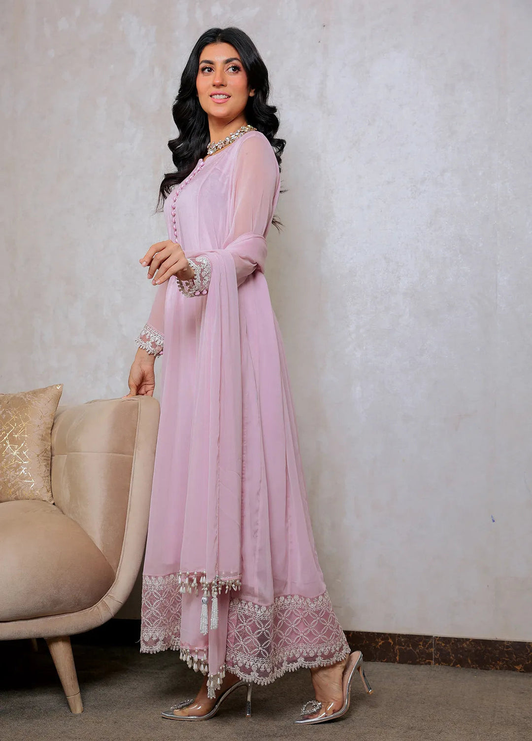 Mehav by Dhara Couture Pret Chiffon 3 Piece Suit Noor Jahan