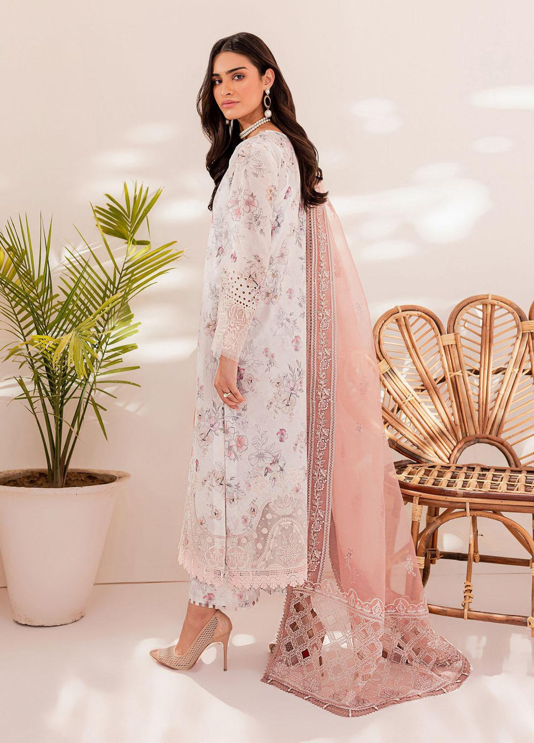 Mehek By Farasha Embroidered Lawn Suits Unstitched 3 Piece FDH23M D-08 Ciya - Festive Collection