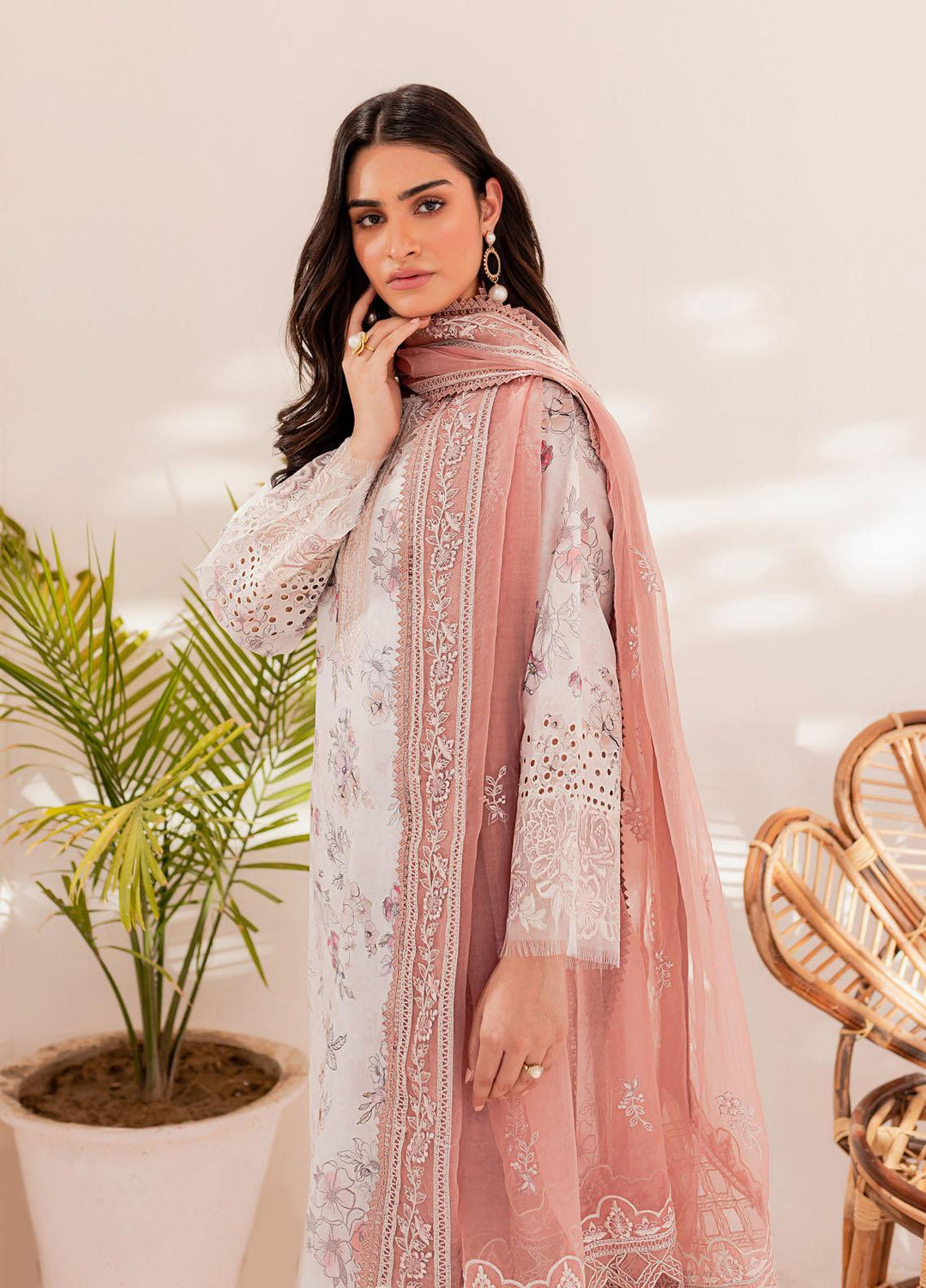 Mehek By Farasha Embroidered Lawn Suits Unstitched 3 Piece FDH23M D-08 Ciya - Festive Collection