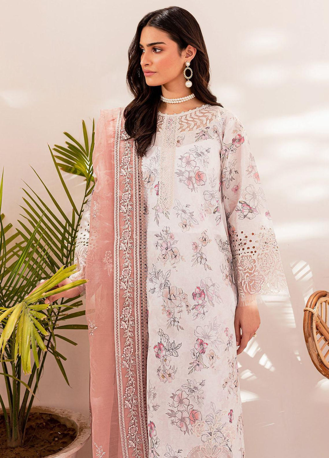 Mehek By Farasha Embroidered Lawn Suits Unstitched 3 Piece FDH23M D-08 Ciya - Festive Collection
