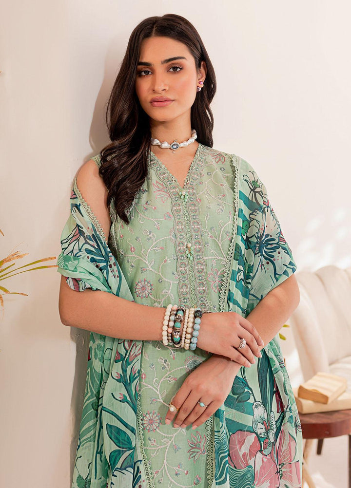 Mehek By Farasha Embroidered Lawn Suits Unstitched 3 Piece FDH23M D-09 Eden Bloom - Festive Collection