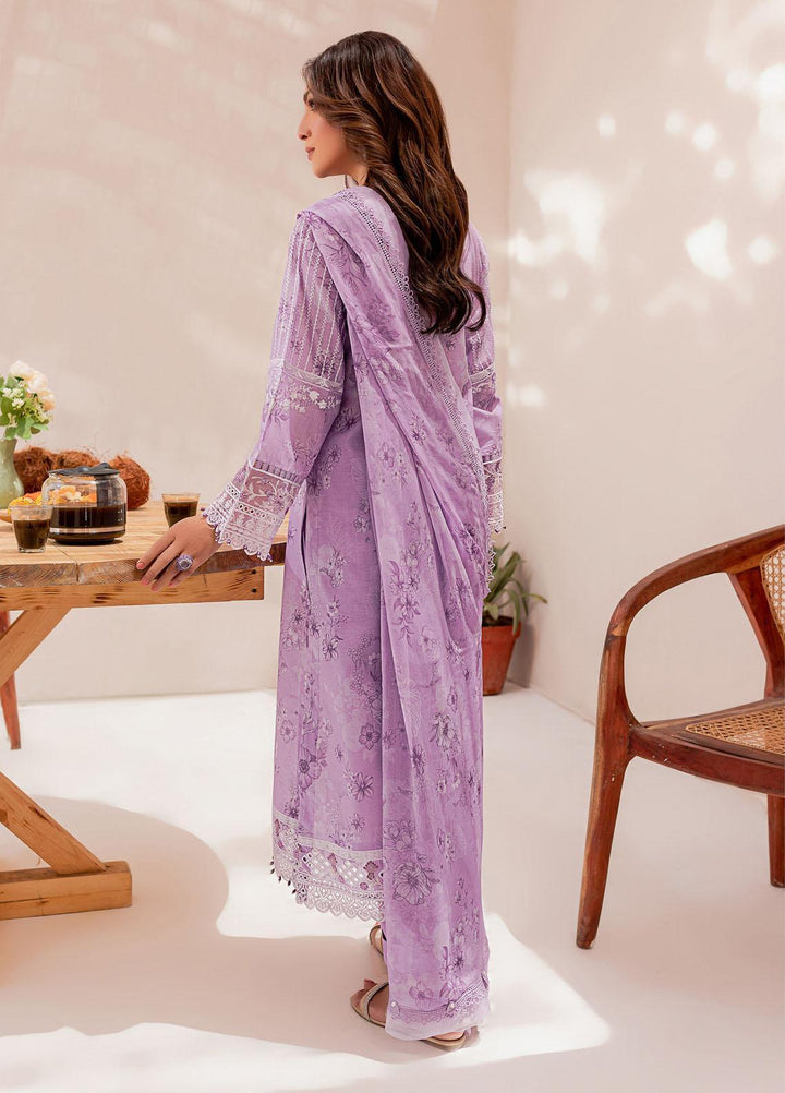 Mehek By Farasha Embroidered Lawn Suits Unstitched 3 Piece FDH23M D-10 Lavender Ray - Festive Collection