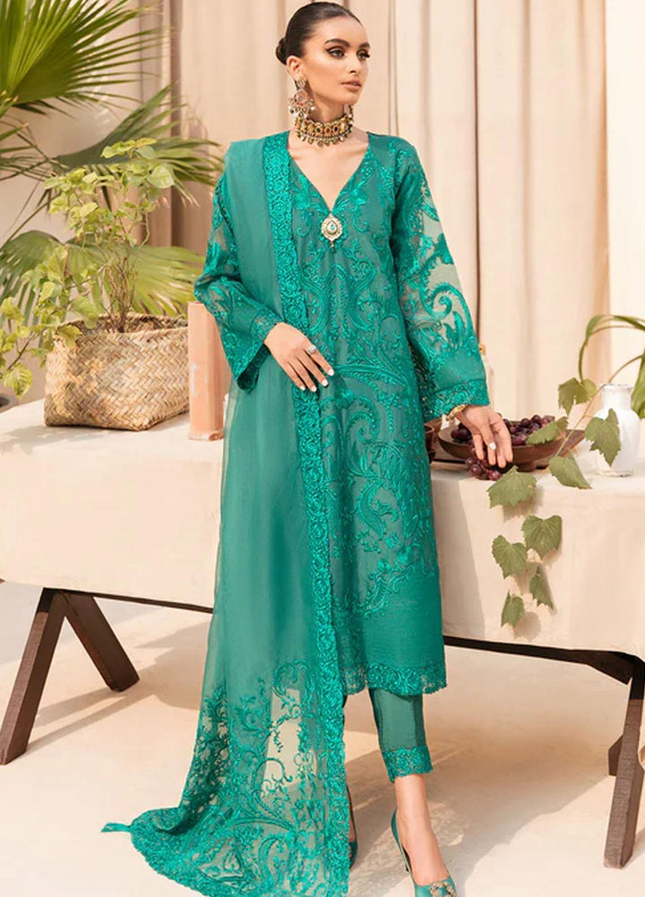 Meher-un-Nissa By Elegance Embroidered Cotton Net Suits Unstitched 3 Piece ELG23MF Kiran-B - Luxury Festive Collection