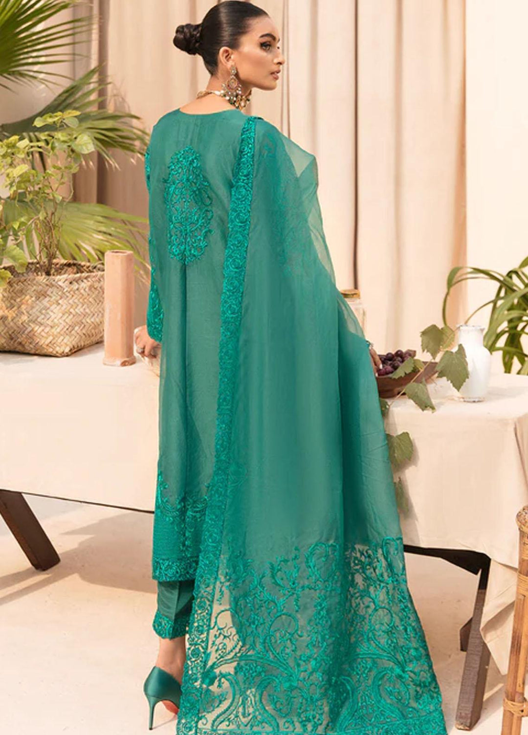 Meher-un-Nissa By Elegance Embroidered Cotton Net Suits Unstitched 3 Piece ELG23MF Kiran-B - Luxury Festive Collection